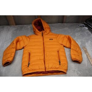 Stio Down Jacket Kids Small 8 Orange Insulated Rain Wind Winter Quilted Puffer
